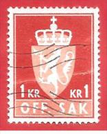 NORVEGIA - NORWAY - USATO - 1972 - SERVIZIO - OFF. SAK I Fosforescent - 1 Krone - Michel  NO D94 - Service
