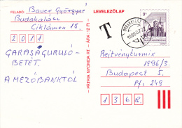 PC,POSTCARD STATIONERY,1972,INSUFFICI ENTLY FRANKED,HUNGARY - Postwaardestukken