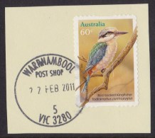 Australia 2010 60c Kingfisher Self-adhesive Used - Warrnambool VIC Postmark - Oblitérés