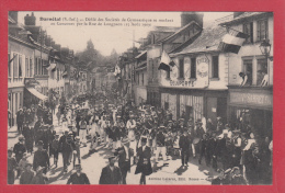 DARNETAL --> Défilé Des Sociétés De Gymnastique Se Rendant Au Concours Par La Rue De Longpaon, Le 15 Août 1909 - Darnétal