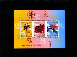 NEW ZEALAND - 2009  YEAR OF THE OX   MS  MINT NH - Blocs-feuillets