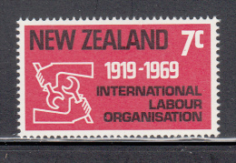 New Zealand MNH Scott #421 7c International Labour Organization 50th Anniversary - Unused Stamps