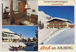 LECH Am Arlberg, Ferienwohnungen Auenfeld, Mehrbildkarte, Nice Stamp,  CH Rapperswil, 1979 - Lech