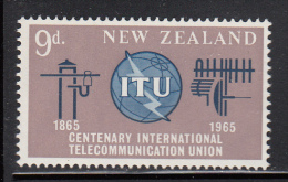 New Zealand MNH Scott #370 9p ITU Centenary - Nuovi