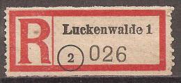 R - Zettel # Luckenwalde - Etiquettes 'Recommandé' & 'Valeur Déclarée'