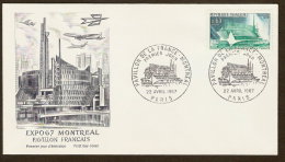 Canada Quebec Expo 67 Montréal - Pavillon Français First Day Cover - Now Holds Montreal Casino - Jean Faugeron Architect - 1961-1970