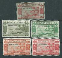 Nouvelles Hébrides Taxe N° 11 / 15  XX  Surcharge Française : La Série Des 5 Valeurs Sans Charnière, TB - Unused Stamps