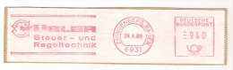 A3 GERMANY 1989.. Machine Stamp Cut Fragment KUBLER STEUER UND REGELTECHNIK - Pétrole