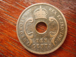 BRITISH EAST AFRICA USED TEN CENT COIN BRONZE Of 1935  - GEORGE V. - Britse Kolonie