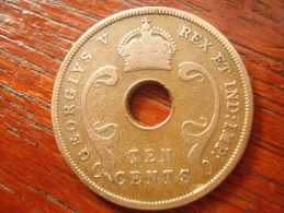 BRITISH EAST AFRICA USED TEN CENT COIN BRONZE Of 1934  - GEORGE V. - Colonia Británica