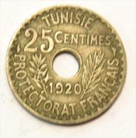 25 Centimes Tunisie 1920 Protectorat Français - Tunesien