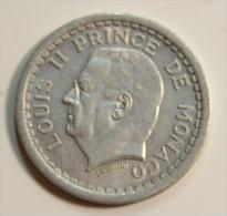 1 Franc Louis II Prince De Monaco - 1922-1949 Luigi II