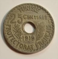 Tunisie 25 Centimes 1919 Protectorat Français - Tunesien