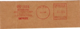 A3  IAEA International Atomic Energy Agency Vienna Machine Stamp Cut Fragment 1986. - Atomo
