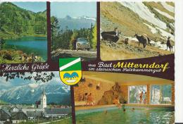AUSTRIA 1968 - POSTCARD  BAD MITTERNDORF - 5 VIEWS  ADDR TO LUZERN /SWITZ. W 1 ST OF 2 S POSTMARK BAD MITTERNDORF JUL 19 - Bad Mitterndorf