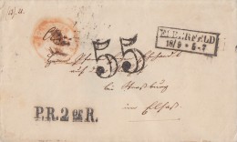 Brief Elberfeld 18.9. Gel. Nach Strassburg Tax-Stempel, Bpst. Minden-Deutz - Precursores