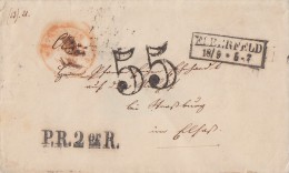 Brief Elberfeld 18.9. Gel. Nach Strassburg Tax-Stempel, Bpst. Minden-Deutz - Vorphilatelie