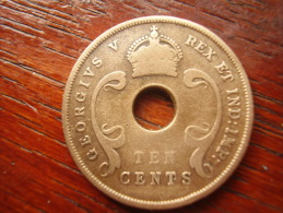 BRITISH EAST AFRICA USED TEN CENT COIN BRONZE Of 1922  - GEORGE V. - Colonie Britannique