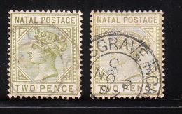 Natal 1887 Queen Victoria 2v Used - Natal (1857-1909)