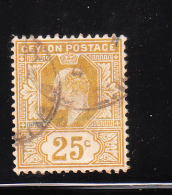 Ceylon 1903-05 King Edward VII 25c Used - Ceylon (...-1947)