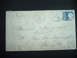 LETTRE POUR FRANCE TP 2 1/2 D OBL.MEC. NO 29 00 SYDNEY + CACHET PAQUEBOT FRANCAIS N°3 - Brieven En Documenten