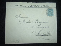 LETTRE POUR FRANCE TP 2 1/2 D SURCHARGE POSTAGE AND REVENUE OBL. JU 9 32 VALLETTA MALTA + VINCENZO CESAREO - Malte (...-1964)