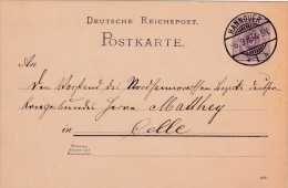 00642 Enteropostal De Berlin A Celle 1889 - Entiers Postaux