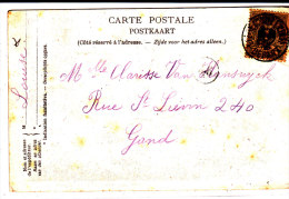 N°42 Càd Liège(Guillemins)/départ 21 AOUT 05 S/CP Gand Emploi Tardif De Ce TP.Obl.rare S/cette émission.TB - 1869-1888 Lion Couché