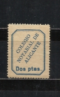 622-SELLO FISCAL CLASICO COLEGIO NOTARIAL DE ALICANTE.REVENUE FISCAUX - Revenue Stamps