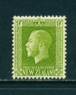 NEW ZEALAND - 1915 George V Definitives 9d Mounted Mint - Unused Stamps