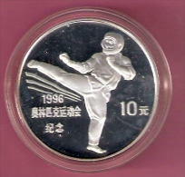 CHINA 10 YUAN 1995 AG PROOF OLYMPICS KICK BOXING - Altri – Asia