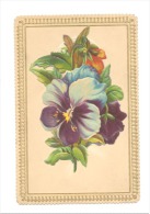 Carton Avec Bords Structurés Et Découpis - Fleur - Pensée (b125) - Flores