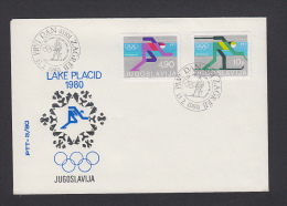 YUGOSLAVIA  - FDC, Olympic Winter Games Lake Placid 1980 - Hiver 1980: Lake Placid