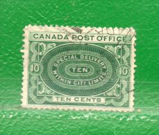 23 CANADA 1898- "Special Delivery Within  City Limits" V.F 10 C. ENTREGA  INMEDIATA. - Poste Aérienne: Exprès