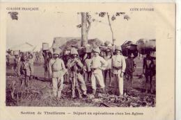 Afrique   Cote D'Ivoire    Section Des Tirailleurs Départ En Opération Chez Les Agbas - Ivoorkust