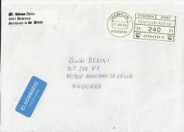 UNGHARY 2011 - COVER MAILED FROM DEBRECEN TO ANDORRA W POSTAL LABEL OF 240 FT DATED MAY 30,2011 REGENAND14 - Markenheftchen