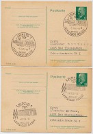 2 Sost. ALTES RATHAUS + Messegebäude Leipzig 1965 Auf Postkarten DDR P71 - Cartes Postales - Oblitérées