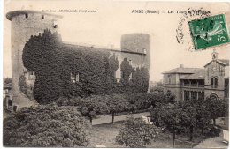 CP,69, ANSE, Les Tours Et L'Hôpital, Voyagé En 1906 - Anse