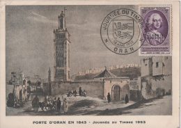 Oran Journée Du Timbre 1953 - Lettres & Documents