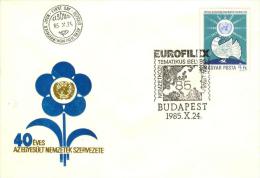 HUNGARY - 1985. FDC - UN, 40th Anniversary/Dove/Globe/Emblem MNH! Mi 3787. - FDC