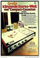 Reklame Werbeanzeige 1973 ,  Philips Casetten-Recorder N 2400 - Große Klingende Stereo-Welt - Andere Geräte