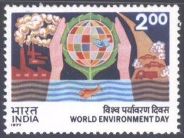 INDIA - WORLD ENVIRONMENT DAY, ENVIRONMENT PROTECTION FLOBE - ECOLOGY DAY  - **MNH - 1977 - Nuovi