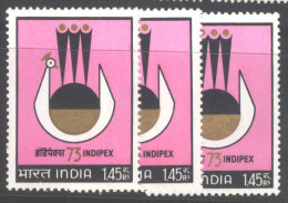 INDIA - INDIPEX  SYMBOL   LOT  Of 3 - **MNH - 1973 - Unused Stamps