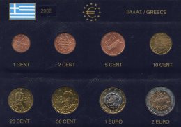 Satz EURO Griechenland 2002 Fremd-Ausgabe In Athen Stg 39€ Im Album Stempelglanz Der Staatliche Münze Set Coin Of Hellas - Greece