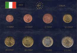 Satz EURO Italien 2002 Prägeanstalt Rom Stg 20€ Aus Album Im Stempelglanz Der Staatlichen Münze Set Coin Of Italy - Italien