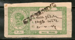 India Fiscal Palitana State 8As Green Type 9 KM 94 Court Fee Stamp Used # 4104D Inde Indien - Autres & Non Classés