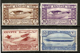 EGYPT 1933 INTERNATIONAL AVIATION CONGRESS SET (ex 15m) SG 214/218 (ex SG217) MOUNTED MINT Cat £49.75 - Unused Stamps