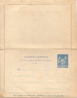 FRANCE ENTIER POSTAL CARTE LETTRE DOUBLE 15c TYPE SAGE - Cartes-lettres