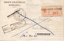 MAROC LETTRE RECOMMANDEE MARRAKECH 1941 - Lettres & Documents
