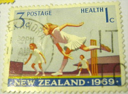 New Zealand 1969 Cricket Sport Health 3c + 1c - Used - Oblitérés